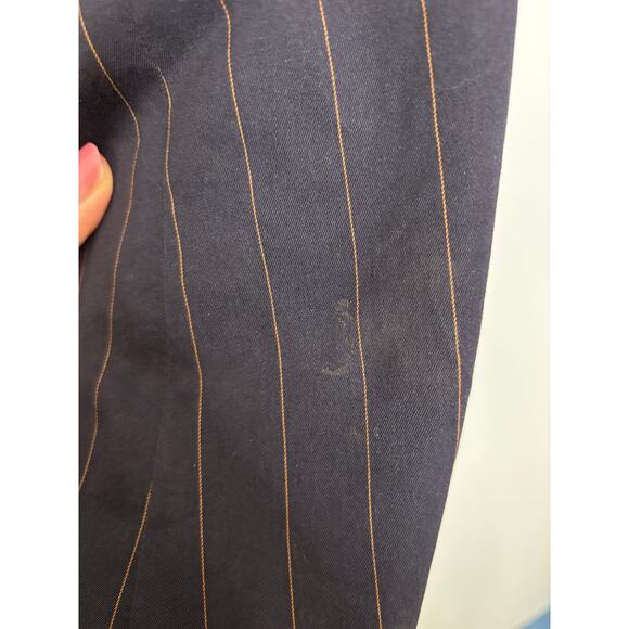 Brunello Cucinelli Blazer Mens IT50 40R Sport Coat Navy Pinstripe Elbow Patches - Picture 11 of 11